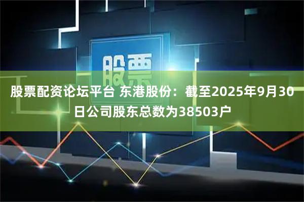 股票配资论坛平台 东港股份：截至2025年9月30日公司股东总数为38503户